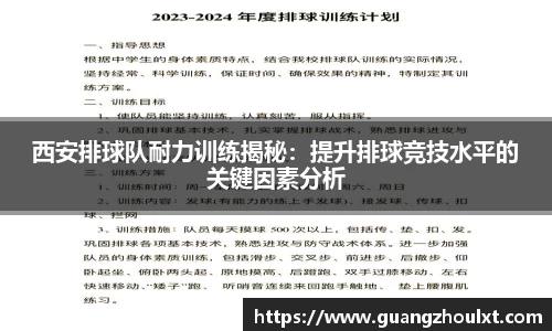 西安排球队耐力训练揭秘：提升排球竞技水平的关键因素分析