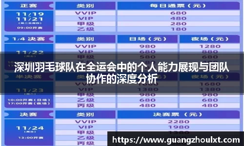 深圳羽毛球队在全运会中的个人能力展现与团队协作的深度分析